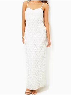 Lilly Pulitzer Textured Spaghetti-Strap Maxi Dress size 2
